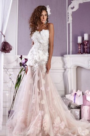 Abito da Ballo Cuore A-Line in Tulle con Applique Allacciato