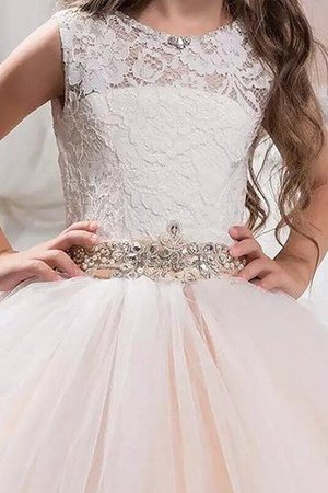 Abito da Cerimonia Bambini in Tulle Senza Maniche con Fiore A Terra Tondo