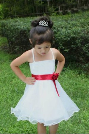 Abito da Cerimonia Bambini Corto in Organza con Fiore Conotta Principessa