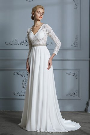 Abito da sposa particolare con ricamo emozionante a-line all aperto con perline