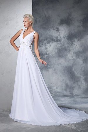 Abito da Sposa Principessa Lungo con Perline in Chiffon A-Line