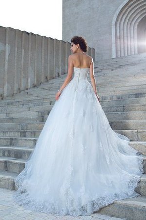 Abito da Sposa in Raso Coda A Strascico Cappella Senza Maniche con Applique Radiosa