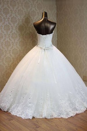 Abito da Sposa con Paillette in Taffeta Cuore con Applique in Pizzo