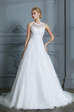 Abito da sposa particolare a terra con ricamo abbagliante con perline convenzionale