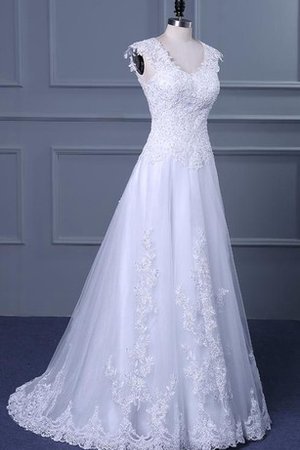 Abito da Sposa con Applique in Pizzo con Manica Corte Stravagante in Pizzo