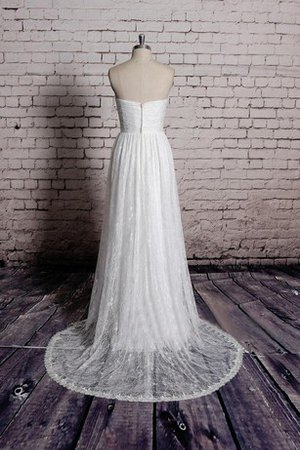 Abito da Sposa Senza Maniche in Pizzo con Piega in Pizzo A-Line