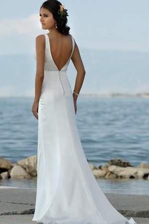 Abito da Sposa in Raso Sexy V-Scollo Profondo V-scollo Spazzola Treno