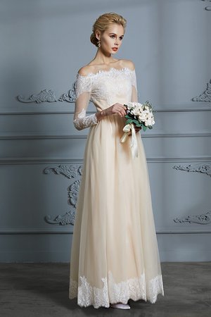 Abito da sposa semplice speciale naturale oscillare in tulle a-line