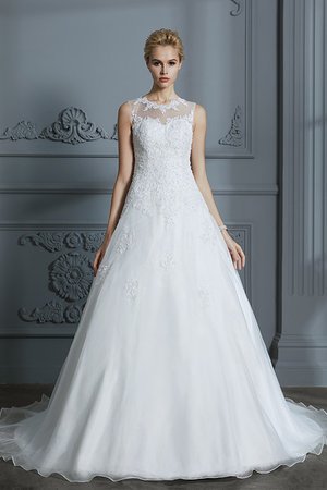 Abito da sposa particolare a terra con ricamo abbagliante con perline convenzionale