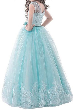 Abito da Cerimonia Bambini con Fiore Naturale decorato in Tulle Ball Gown