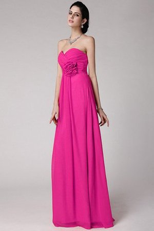 Abito da Damigella con Festone Lungo in Chiffon Cerniera con Piega