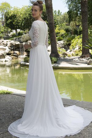 Abito da Sposa in Chiffon Tondo Formale E Informale Romantico in Pizzo