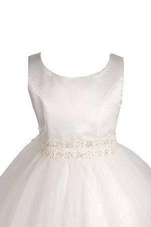 Abito da Cerimonia Bambini in Pizzo Ball Gown Tondo Naturale Senza Maniche