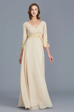 Abito mamma sposa in chiffon naturale profeta principessa con increspature a terra