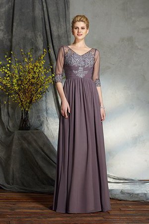 Abito Mamma Sposa Senza Maniche V-Scollo in Chiffon A Terra A-Line