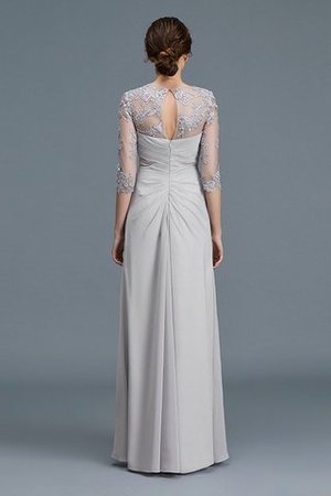 Abito Mamma Sposa A Terra in Chiffon A-Line Tondo con Tre Quarti Lunghezza Maniche