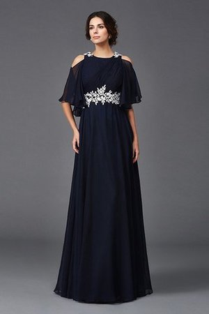 Abito Mamma Sposa con Applique con Mezze Maniche Lungo A Terra A-Line