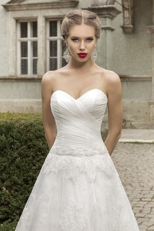 Abito da Sposa A-Line Allacciato con Applique Naturale Cuore