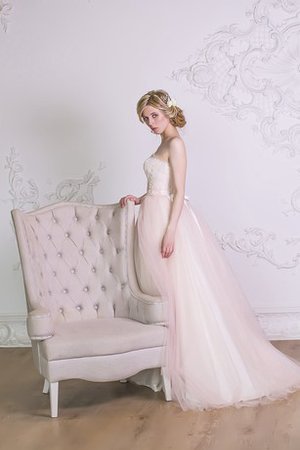 Abito da Sposa A-Line Semplice con Fusciacca in Organza Taglia Forte