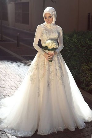 Abito da sposa alta coperta in tulle eccellente con piega romantico pudica