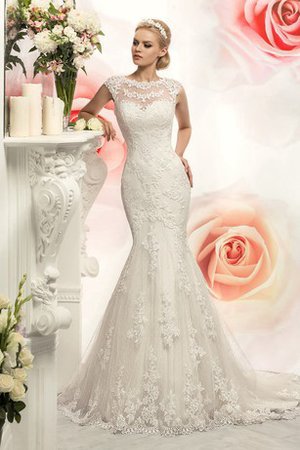 Abito da Sposa Sirena con Fiocco Conservatore in Pizzo con Applique