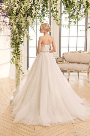 Abito da Sposa Senza Maniche con Perline in Tulle Ball Gown Naturale