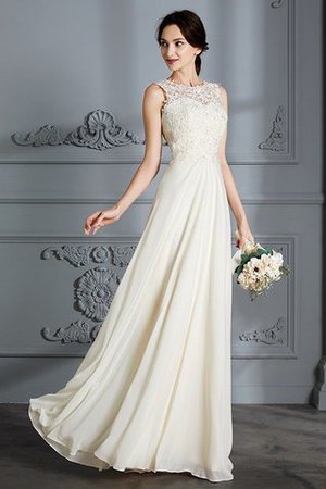 Abito da Sposa A-Line Tondo Naturale A Terra in Chiffon