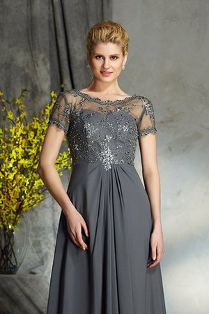 Abito Mamma Sposa A-Line Tondo con Applique Cerniera in Chiffon