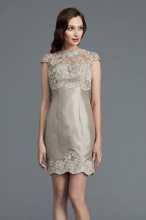 Abito Mamma Sposa Senza Maniche in Taffeta Al Ginocchio Naturale con Applique