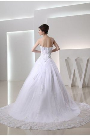 Abito da Sposa con Applique con Perline Allacciato Ball Gown Senza Strap