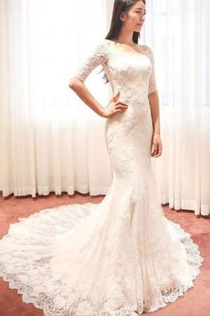 Abito da Sposa con Mezze Maniche Sirena Elegante Moda in Pizzo