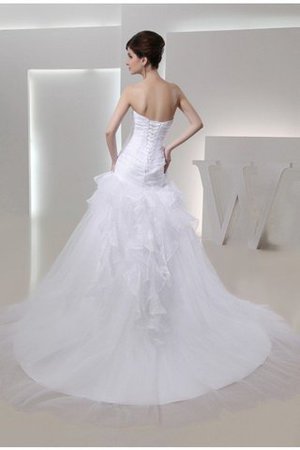 Abito da Sposa Coda A Strascico Cappella Cuore Allacciato Alta Vita con Festone
