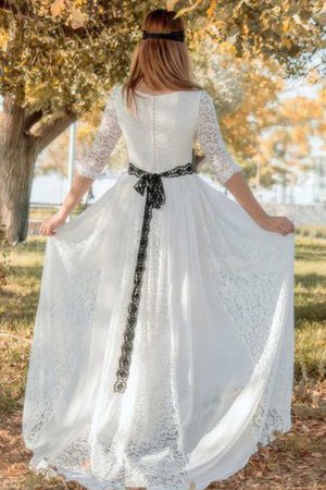 Abito da Sposa con Fusciacca Vintage Cerniera in Chiffon con Mezze Maniche