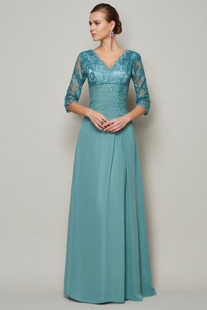 Abito Mamma Sposa con Tre Quarti Lunghezza Maniche in Chiffon Lunghi A-Line in Pizzo