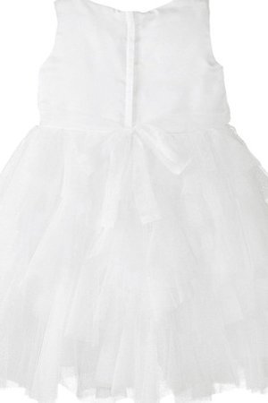 Abito da Cerimonia Bambini con Fiore con Fiocco A-Line Senza Maniche in Tulle