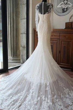 Abito da Sposa Cerniera con Applique in Pizzo con Paillette Sirena