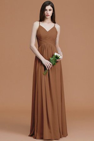 Abito da Damigella Naturale Principessa A-Line in Chiffon con Increspato