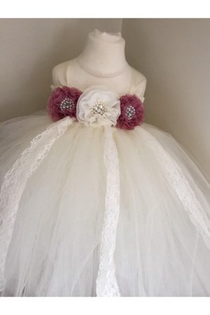 Abito da Cerimonia Bambini A Terra Senza Maniche in Tulle Cappellino Ball Gown