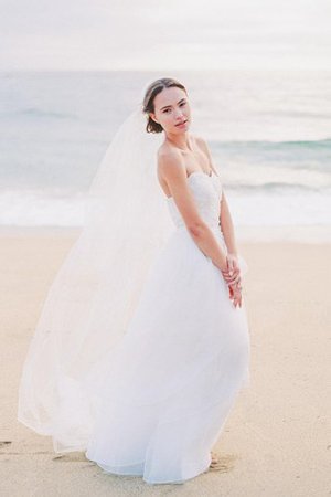 Abito da Sposa in Organza A Terra Senza Maniche con Fiore Cuore