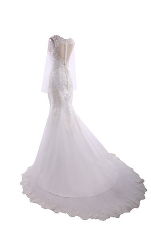 Abiti da Sposa A-Line Semplice in Tulle Shiena Sheer Ampio