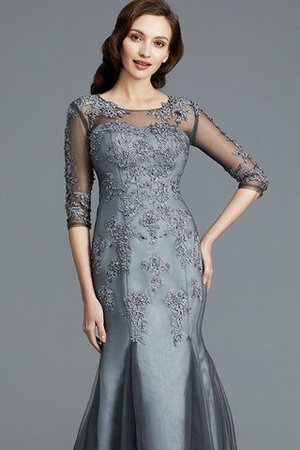 Abito Mamma Sposa in Tulle Naturale Senza Maniche Tubino con Applique