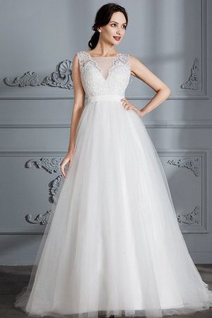 Abito da Sposa Senza Maniche Principessa A-Line V-Scollo Spazzola Treno