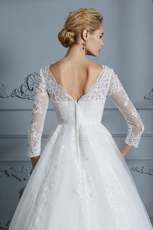 Abito da sposa pudica retro con applique convenzionale cerniera scintillante