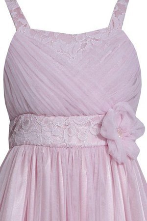 Abito da Cerimonia Bambini in Tulle in Pizzo con Fiore A-Line Senza Maniche