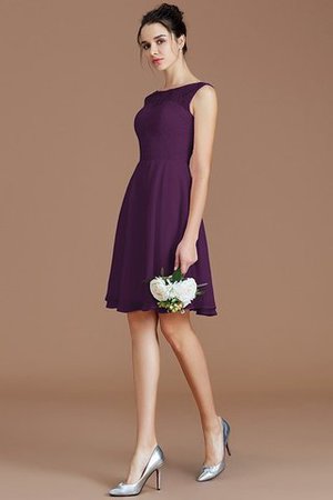 Abito da Damigella Principessa A-Line in Chiffon Mini Barchetta