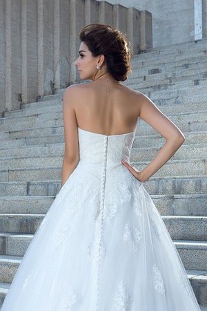 Abito da Sposa in Raso Coda A Strascico Cappella Senza Maniche con Applique Radiosa