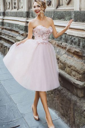 Abito Homecoming Moda Cuore Senza Maniche in Tulle Elegante