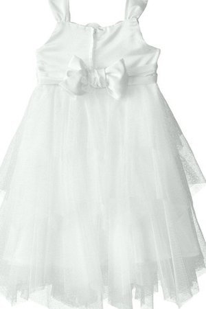 Abito da Cerimonia Bambini Senza Maniche con Fiore A-Line in Tulle con Fiocco