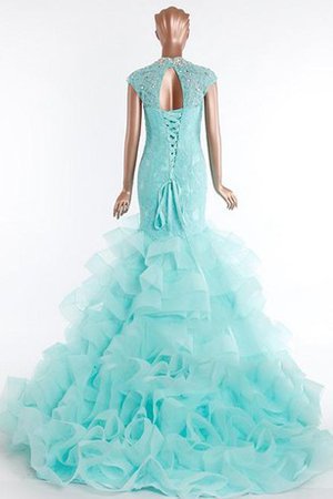 Abito Quinceanera in Tulle con Ricamo Naturale Cappellino con Perline