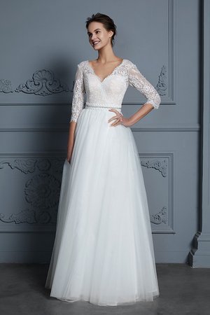 Abito da sposa piuttosto a-line lungo principessa cerniera favola